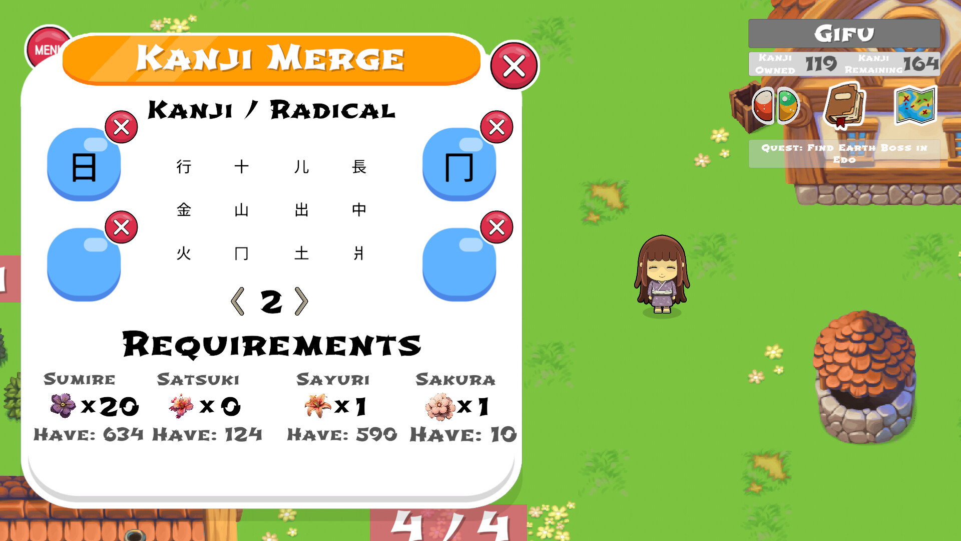 Sakura Kanji Ketchi screenshot 2