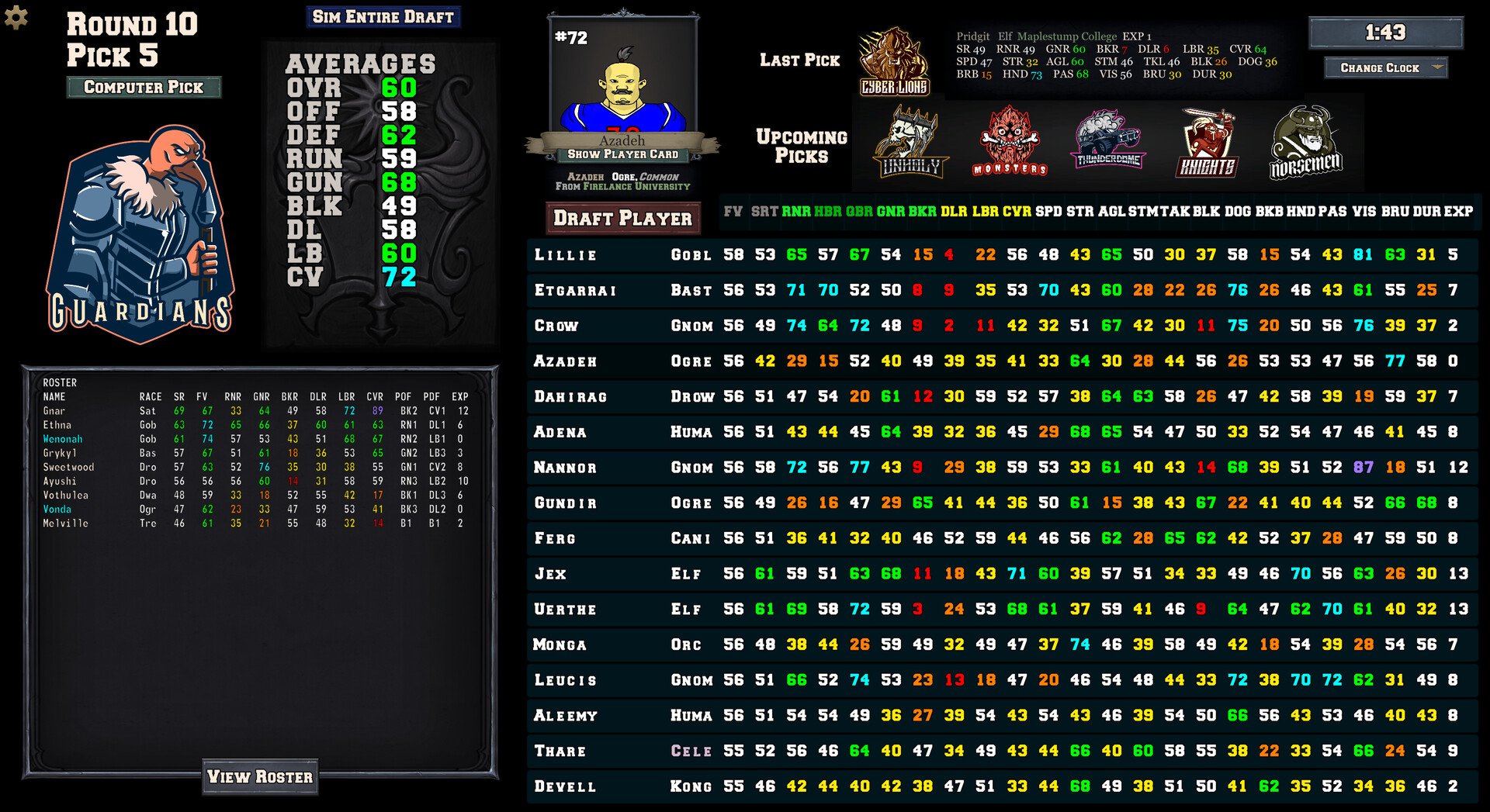 FFFL: Brutalball Manager screenshot 2