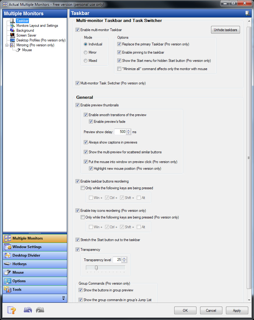 Actual Multiple Monitors screenshot 2