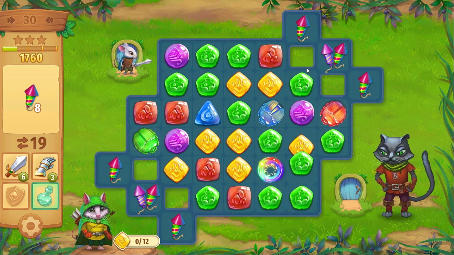 Strongblade - Puzzle Quest and Match-3 Adventure screenshot 1