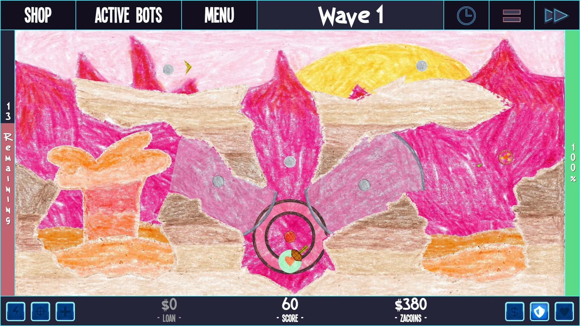 ZaciSa: Defense of the Crayon Dimension! screenshot 1