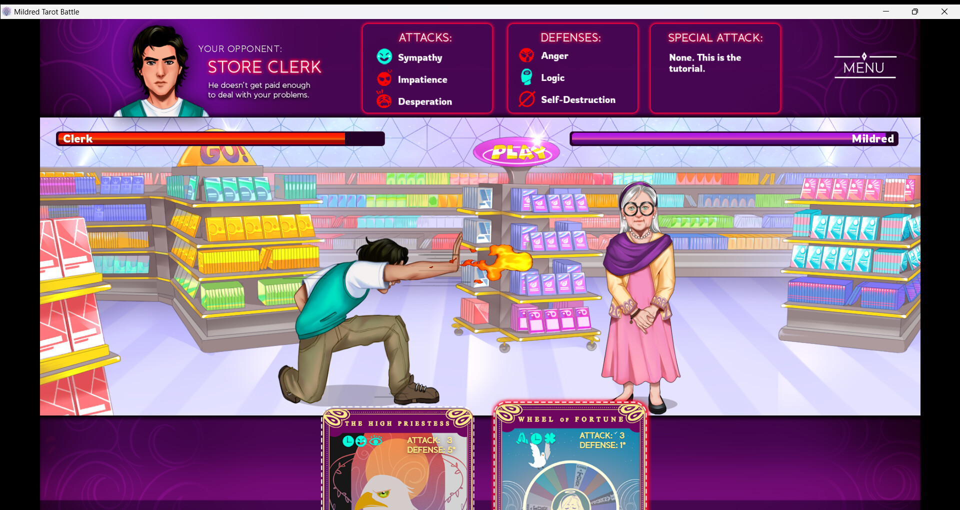 Mildred's Tarot Battle screenshot 1