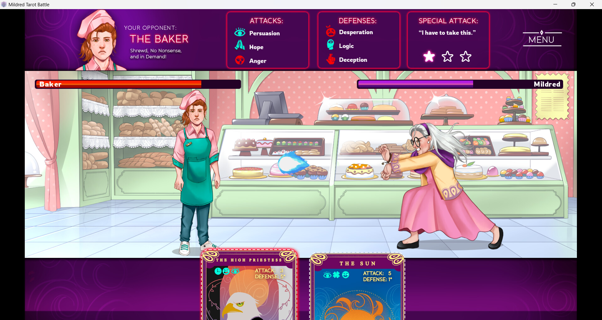 Mildred's Tarot Battle screenshot 4