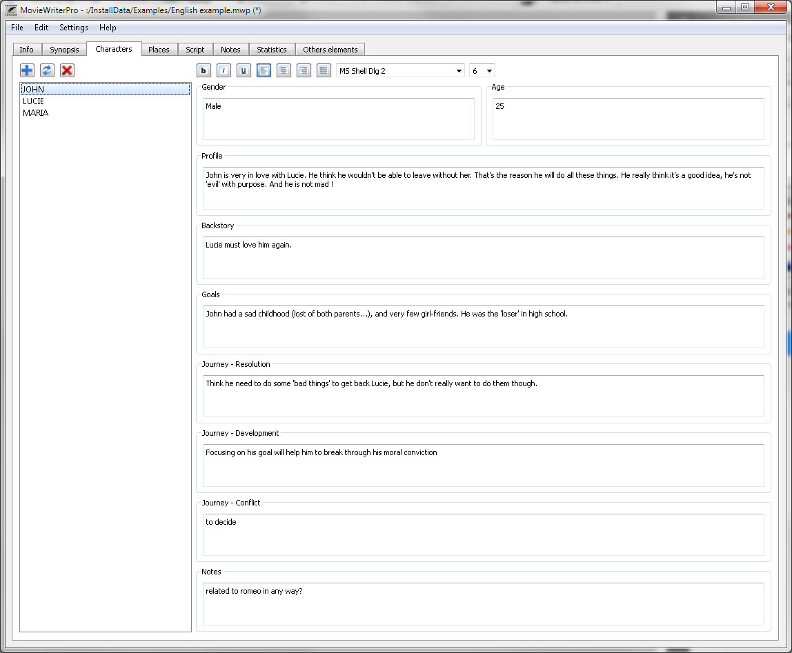 MovieWriterPro screenshot 3