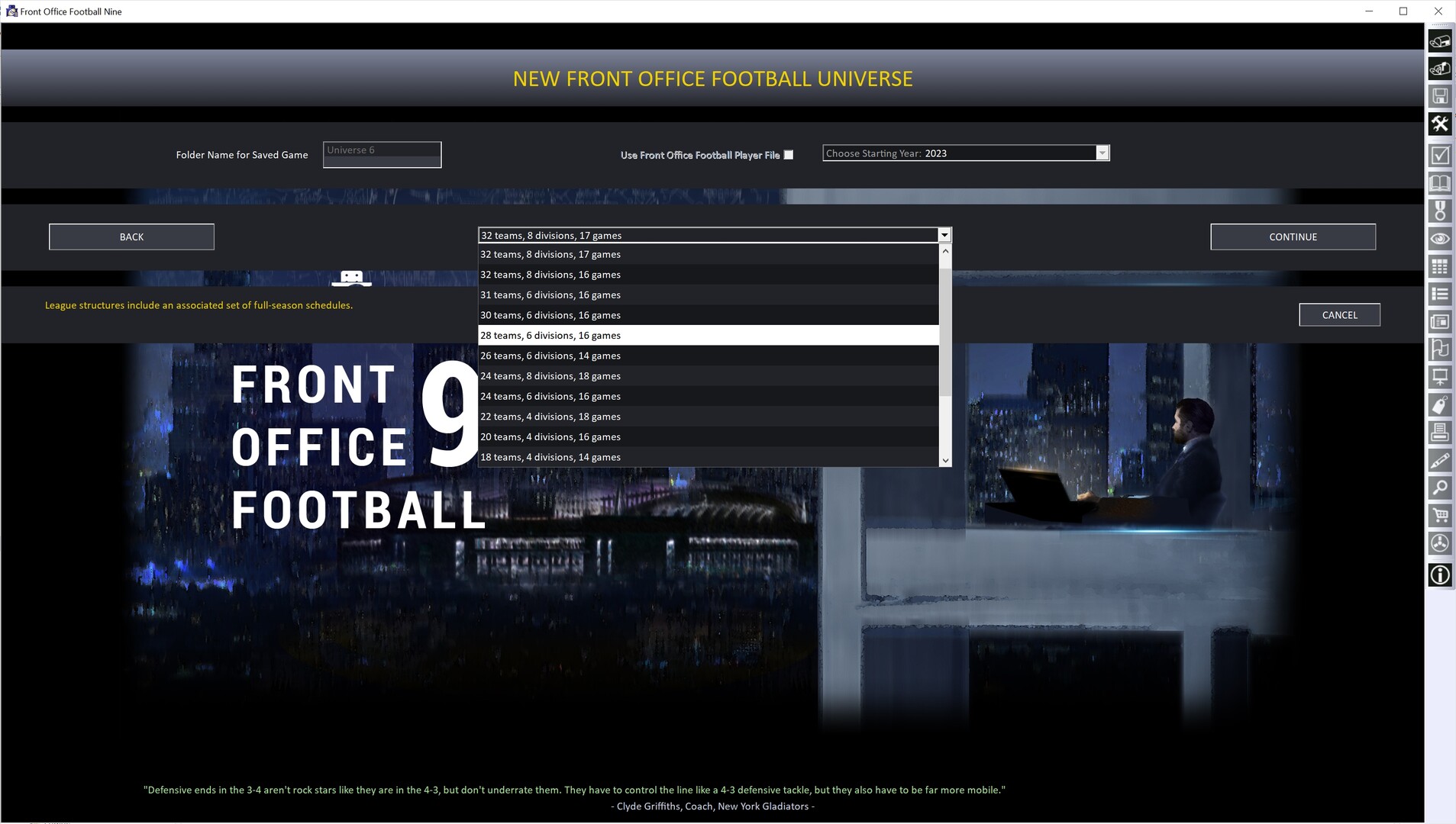Front Office Football Nine screenshot 1