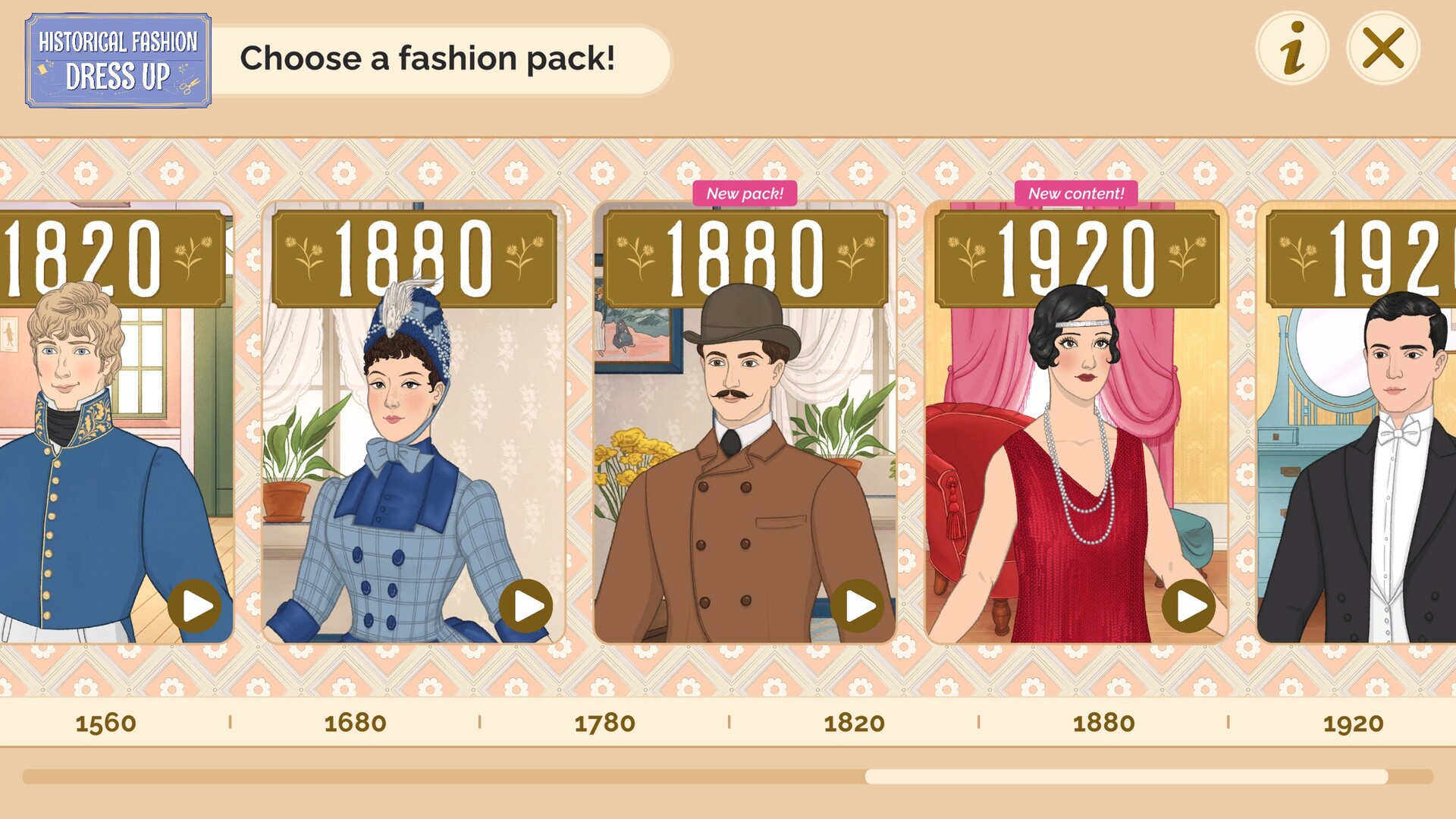 Historical Fashion Dress Up screenshot 1