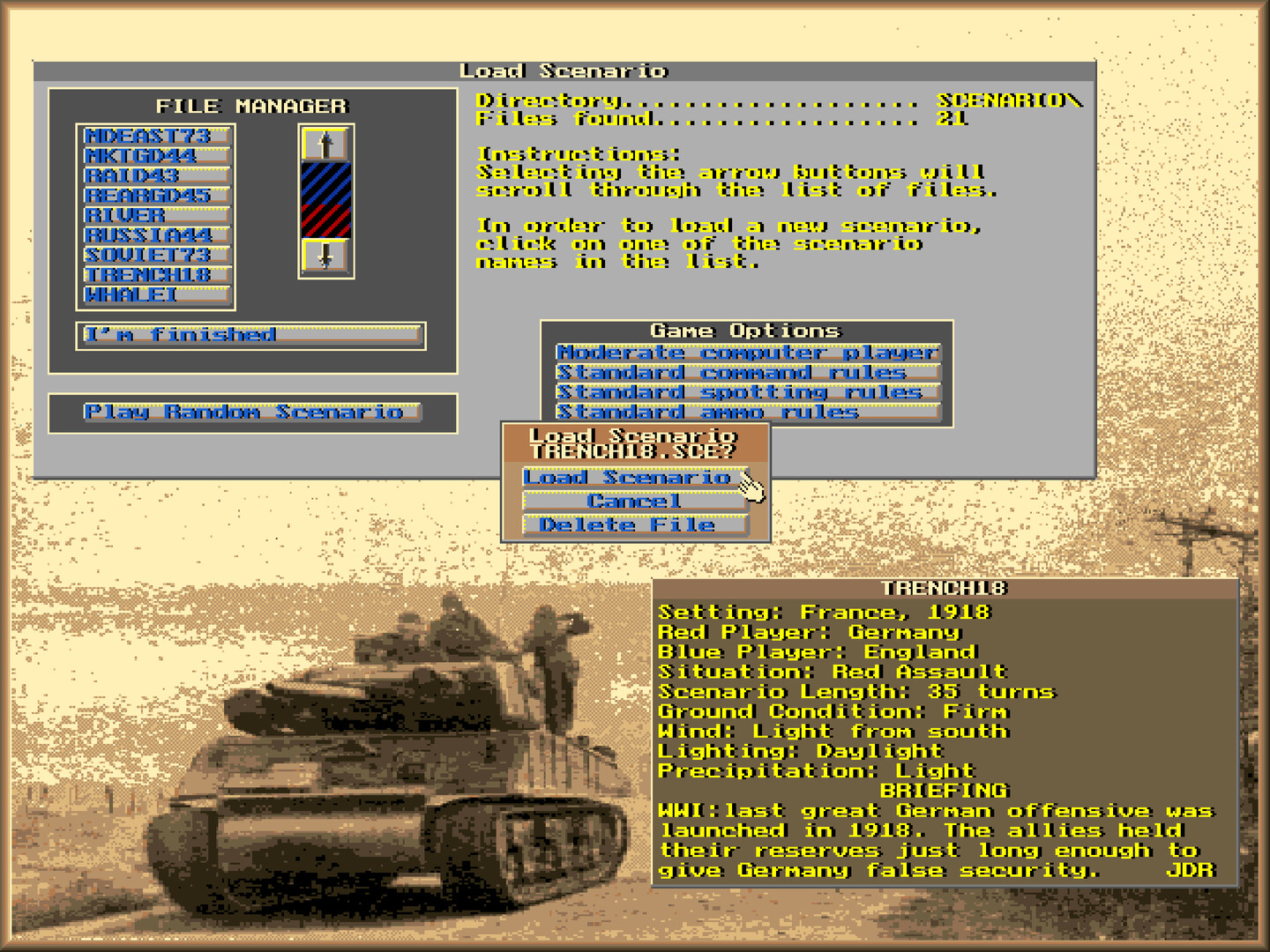 Wargame Construction Set II: Tanks! screenshot 1