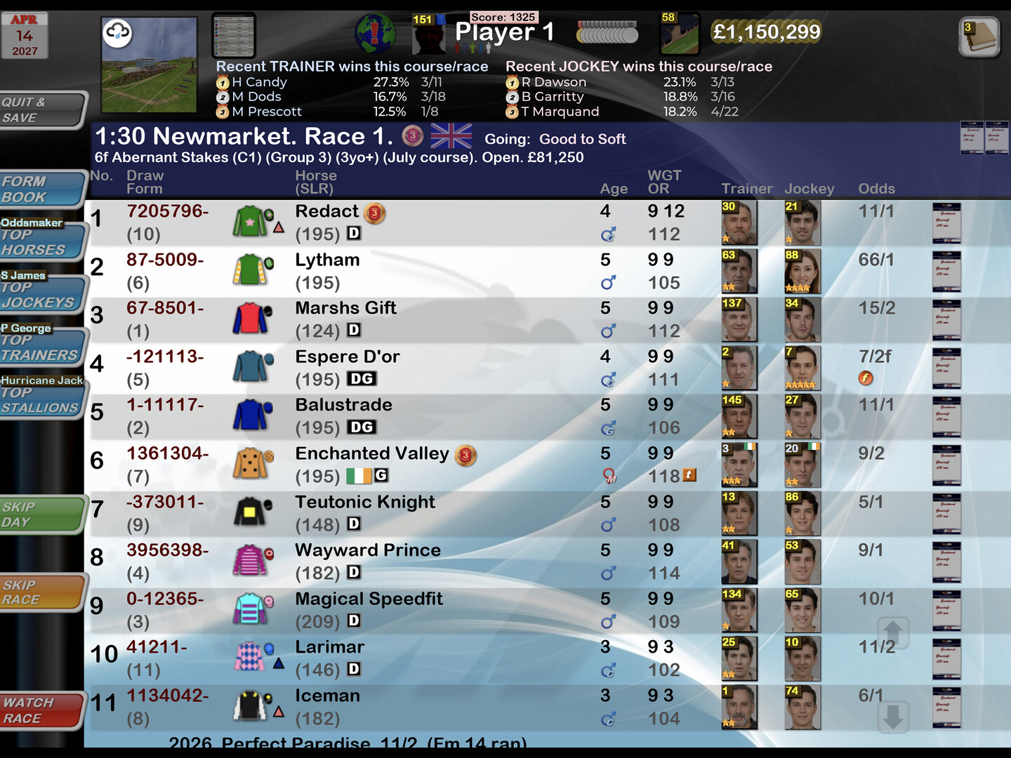 Starters Orders Touch Horse Racing screenshot 1