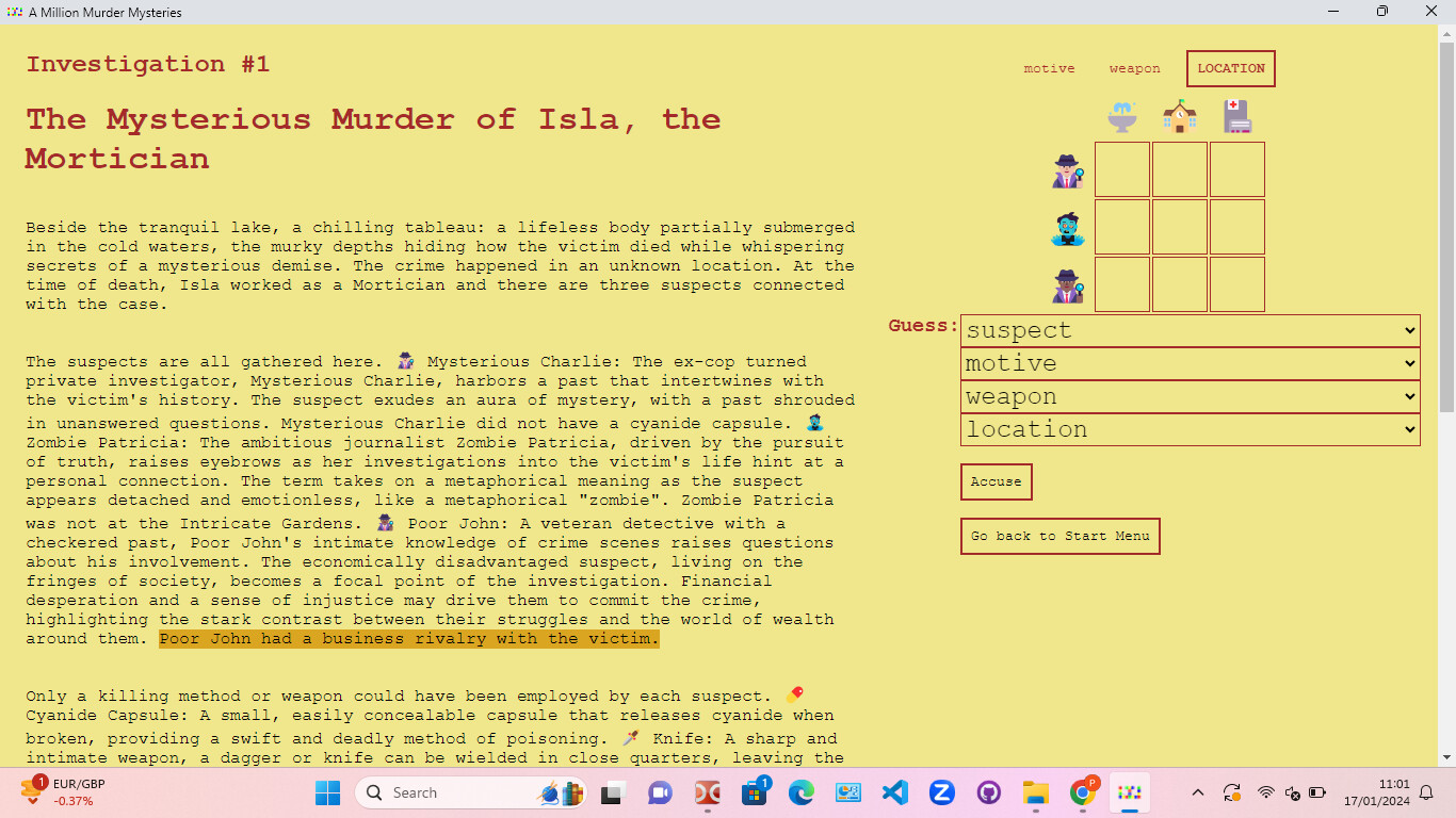 A Million Murder Mysteries screenshot 2