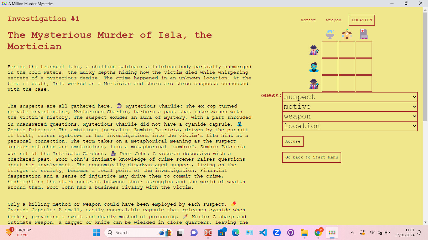 A Million Murder Mysteries screenshot 1