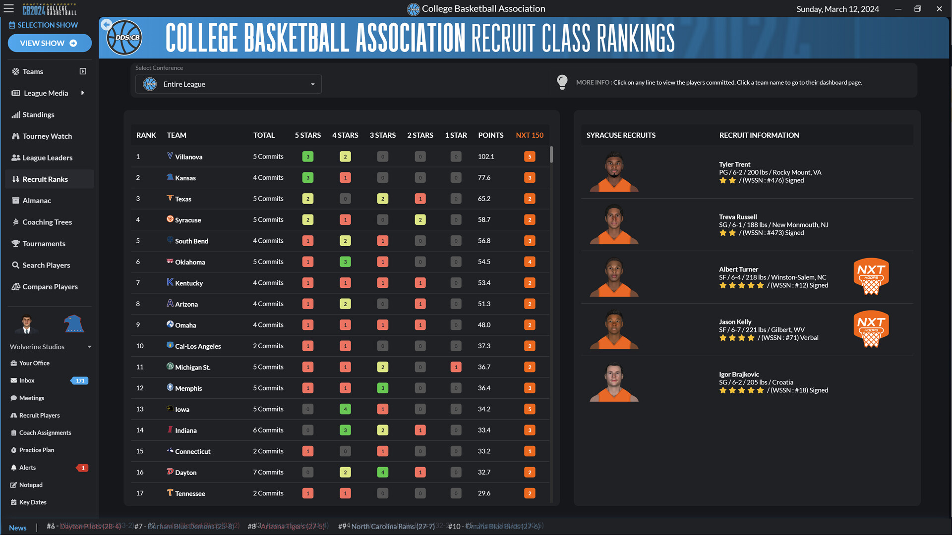 Draft Day Sports: College Basketball 2024 screenshot 2