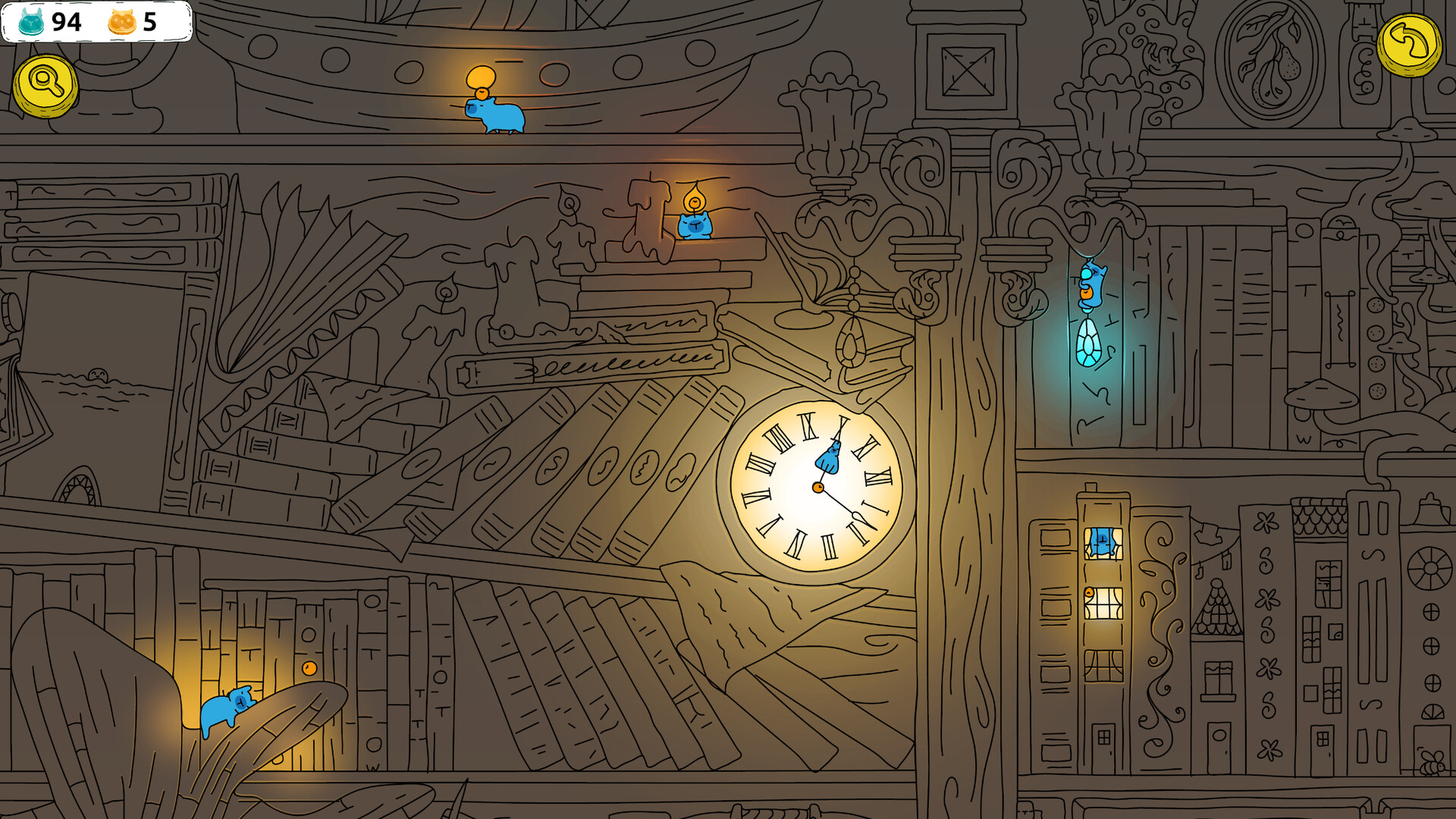 Hidden Capybaras with Orange in the Whimsical Library screenshot 3