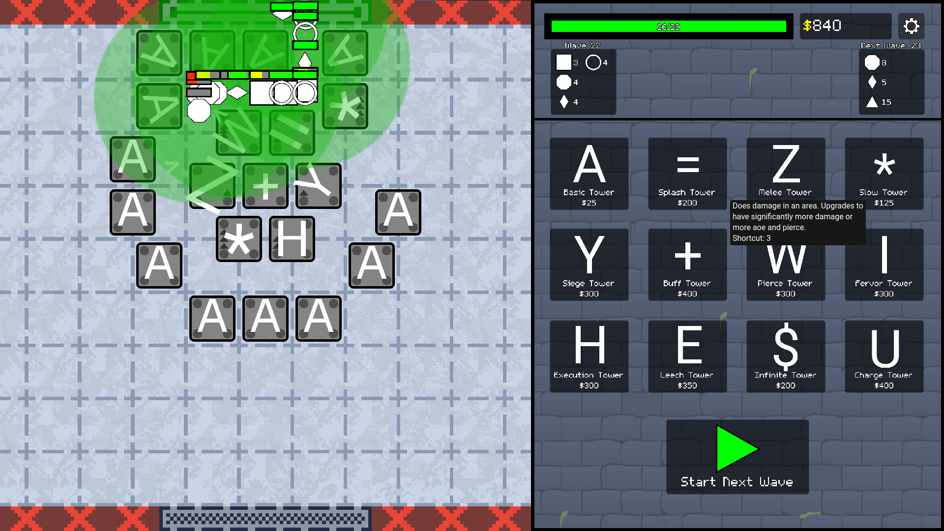 ASCII Tower Defense screenshot 1