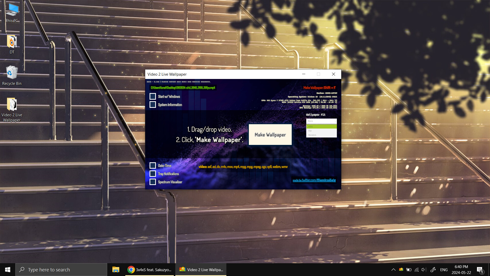 Video 2 Live Wallpaper screenshot 1