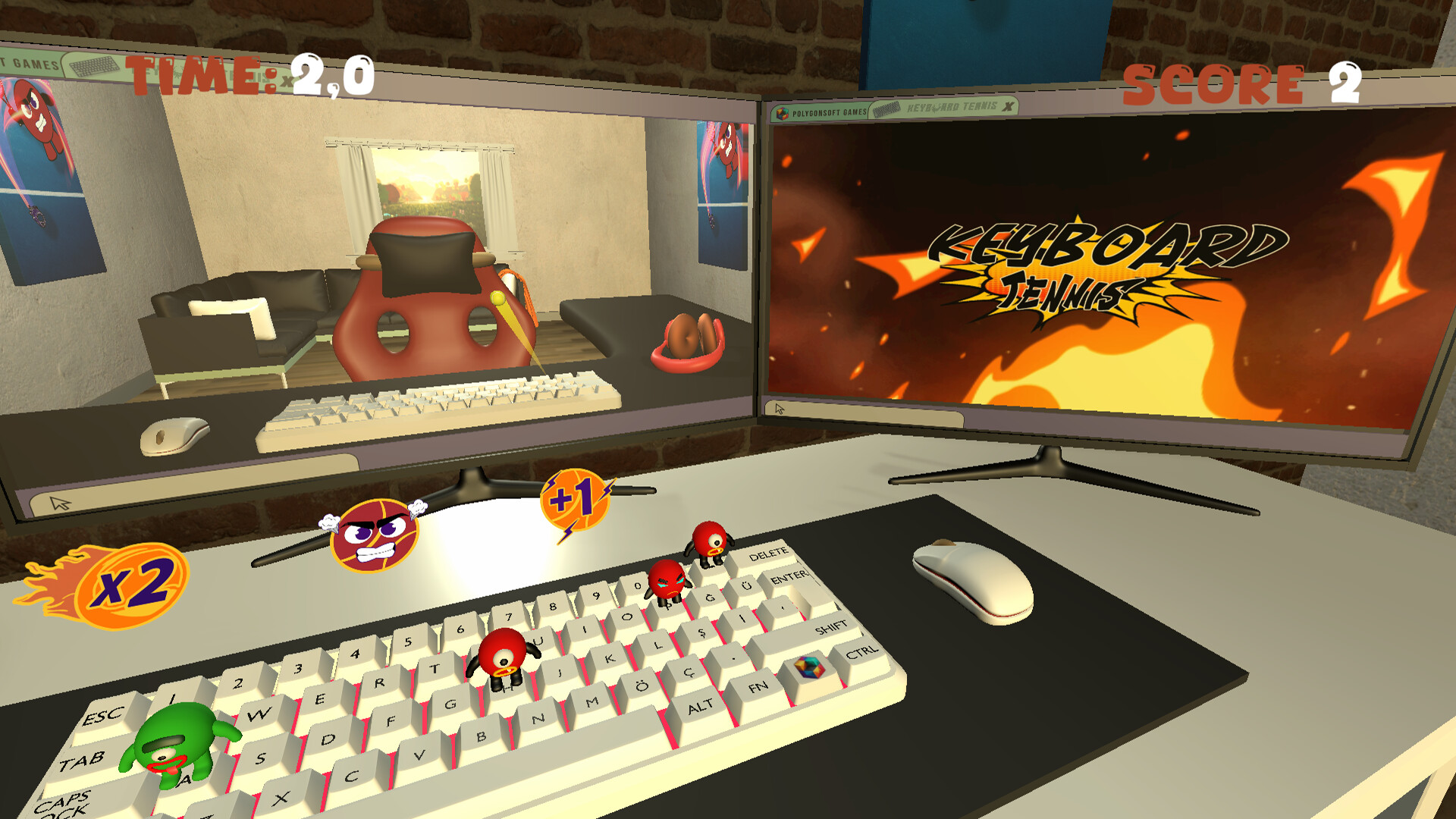 Keyboard Tennis screenshot 2