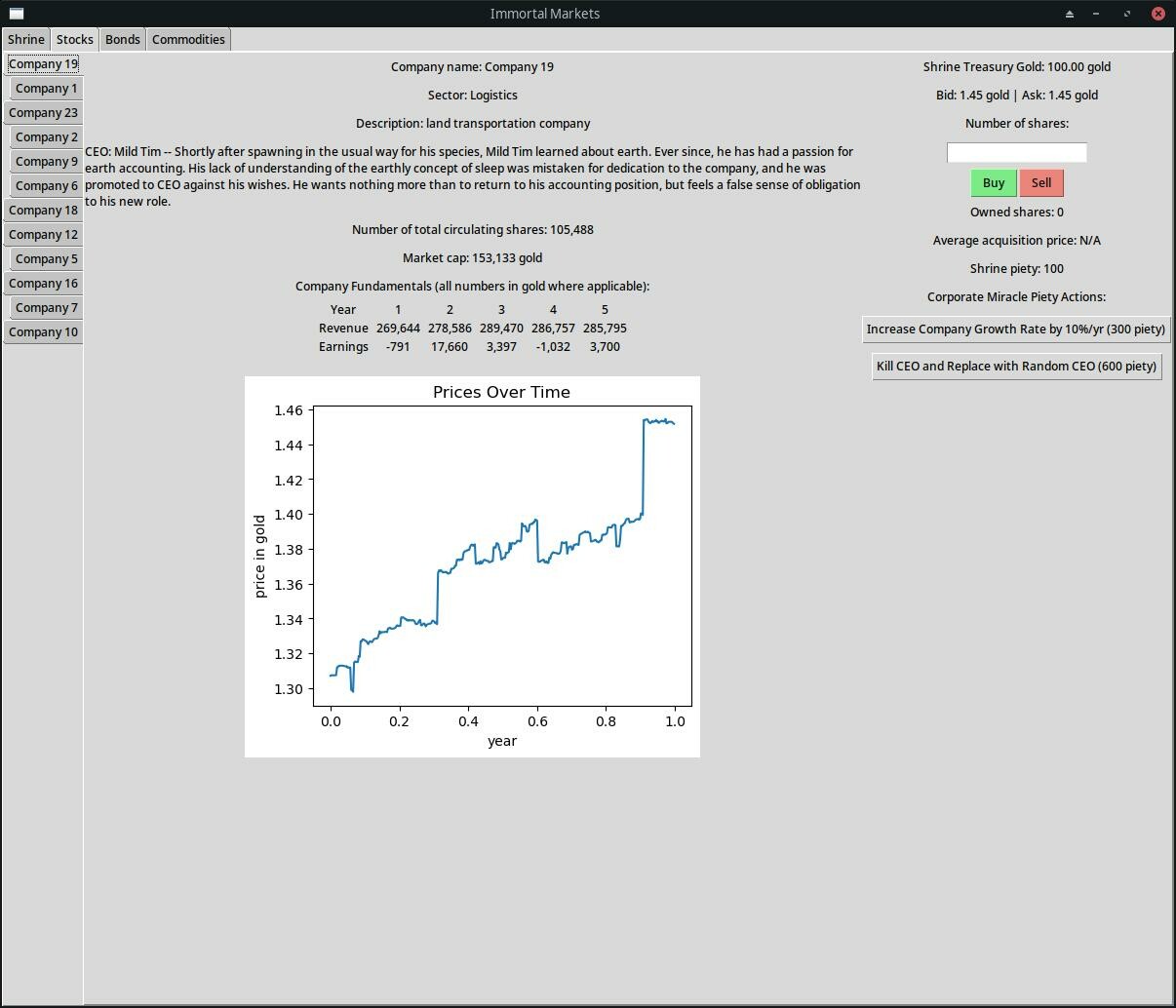 Immortal Markets Stock Market Simulator Game screenshot 3