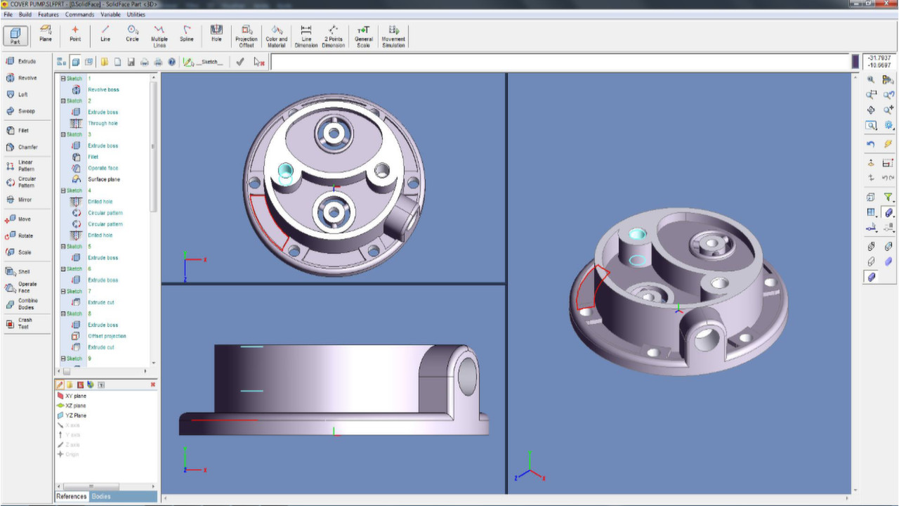 SolidFace Parametric CAD Modeler 2D/3D screenshot 4