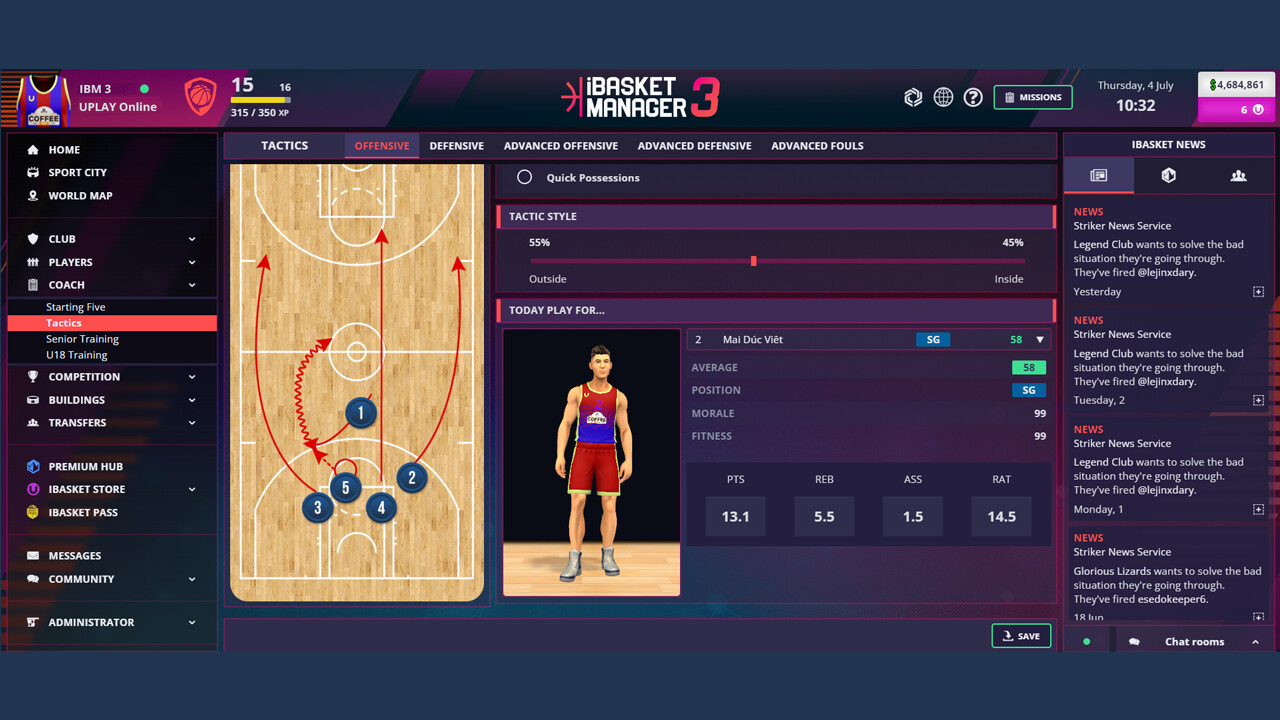 iBasket Manager 3 - Online Basketball Manager screenshot 4