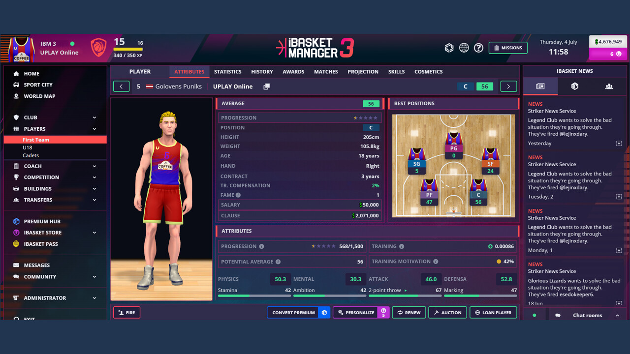 iBasket Manager 3 - Online Basketball Manager screenshot 6