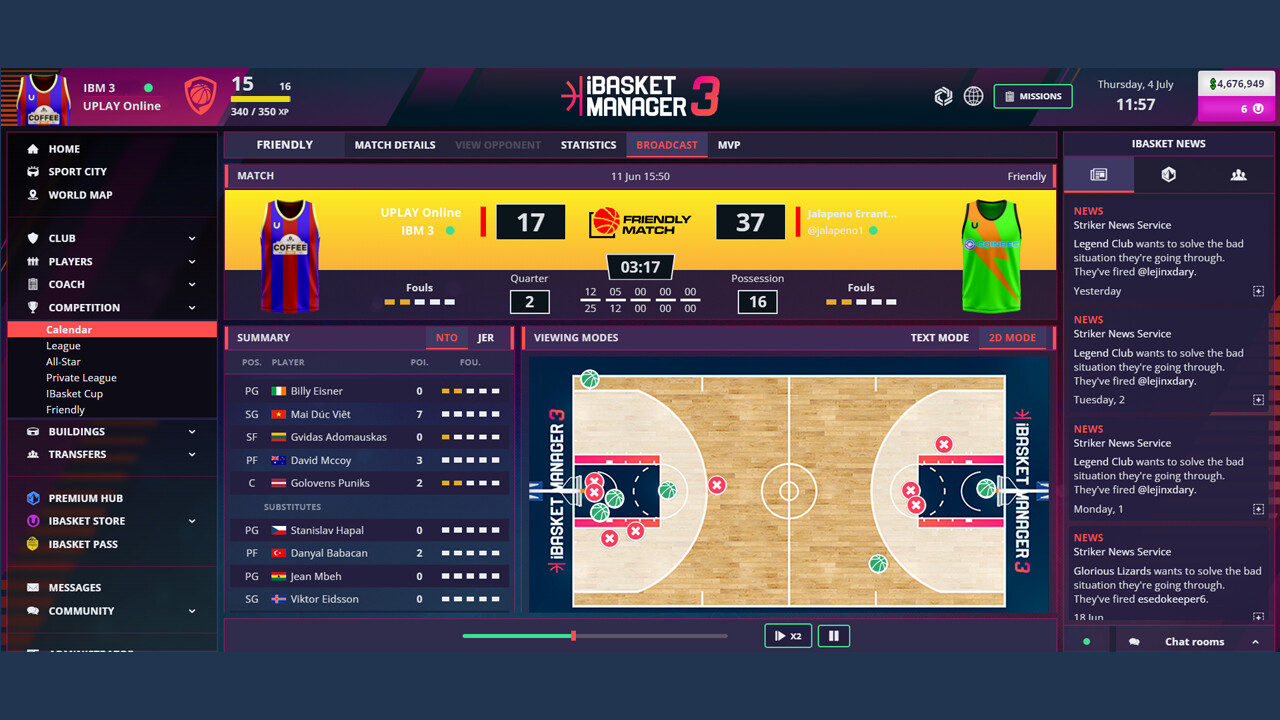 iBasket Manager 3 - Online Basketball Manager screenshot 2