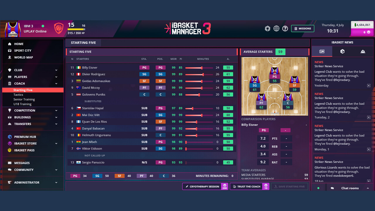 iBasket Manager 3 - Online Basketball Manager screenshot 7