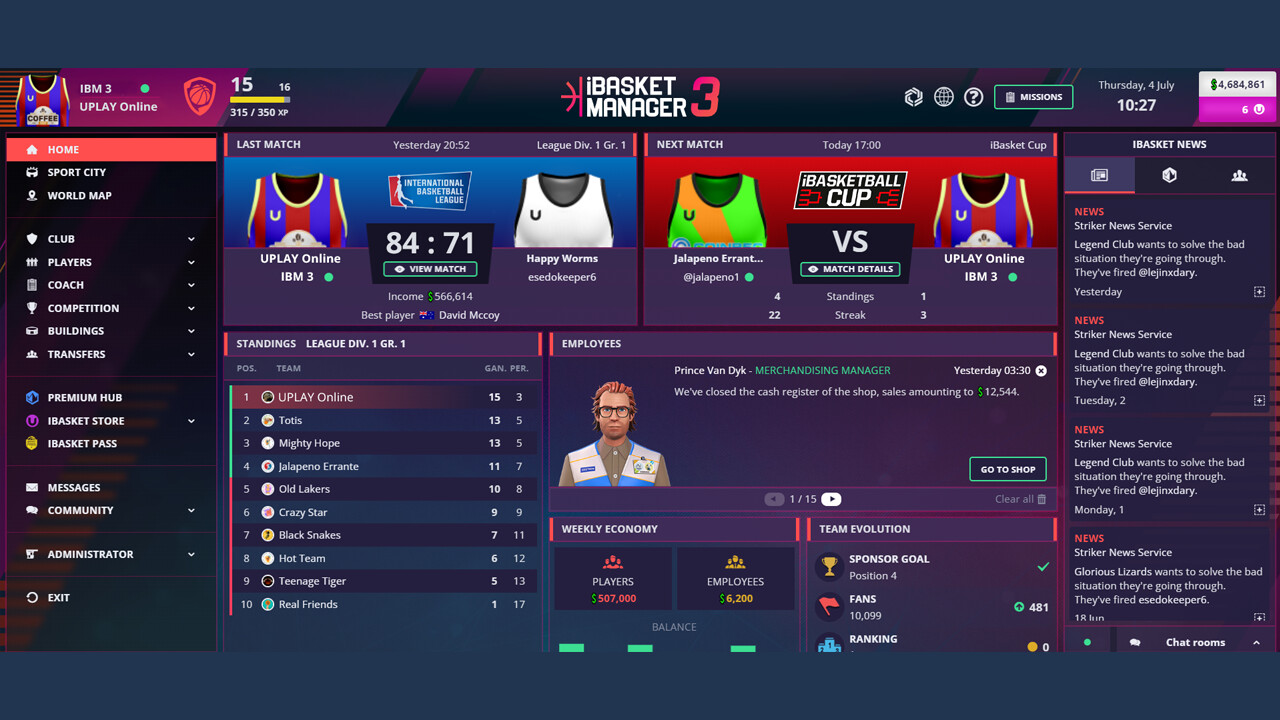 iBasket Manager 3 - Online Basketball Manager screenshot 5