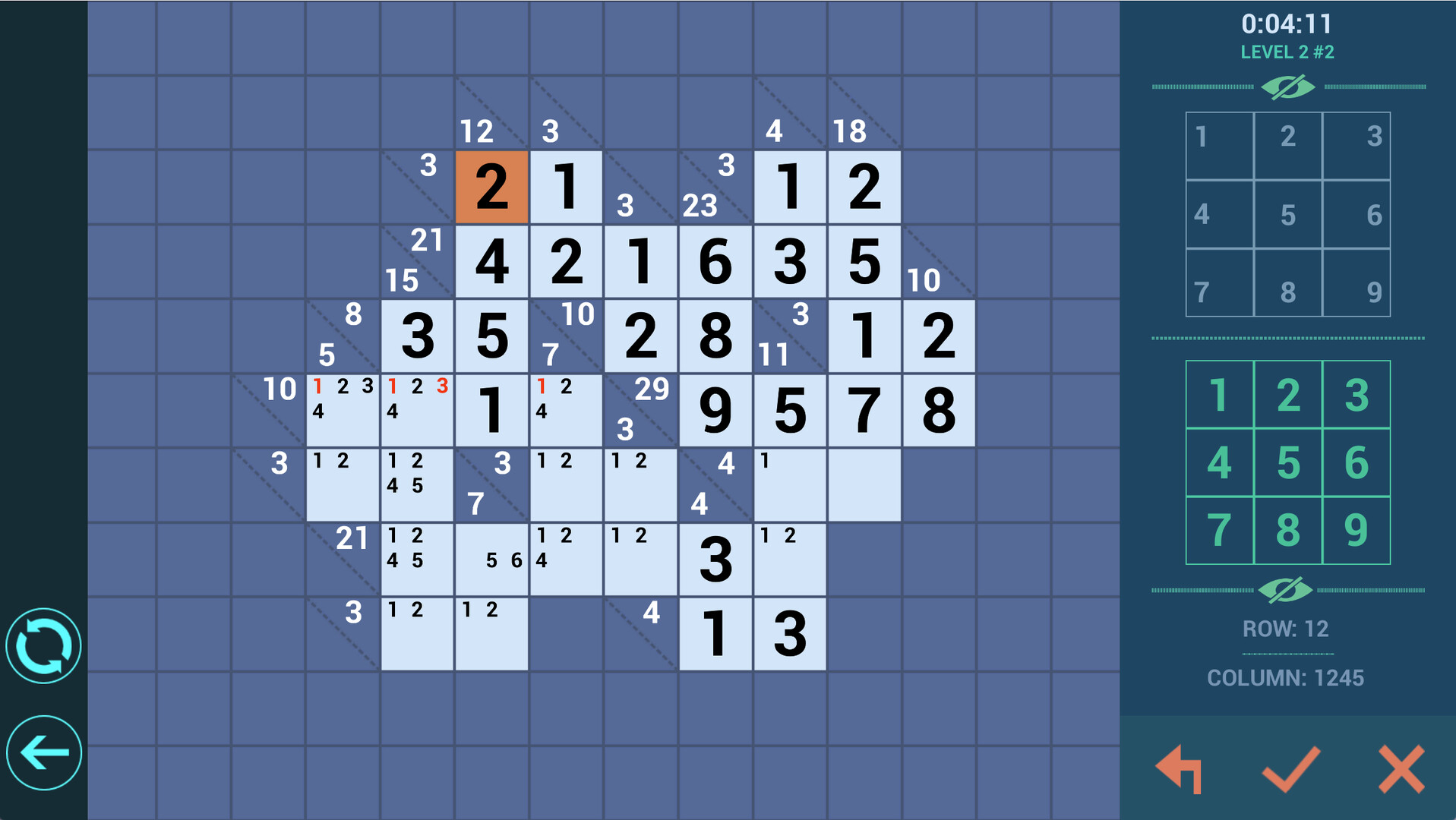 Kakuro++ screenshot 2