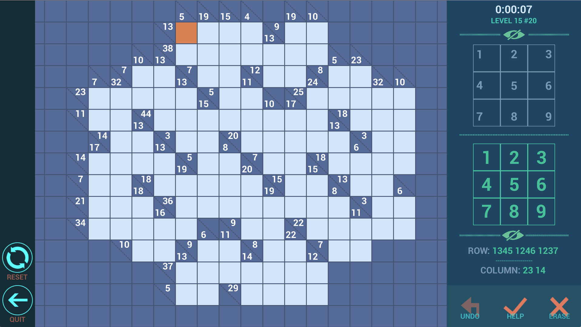 Kakuro++ screenshot 3