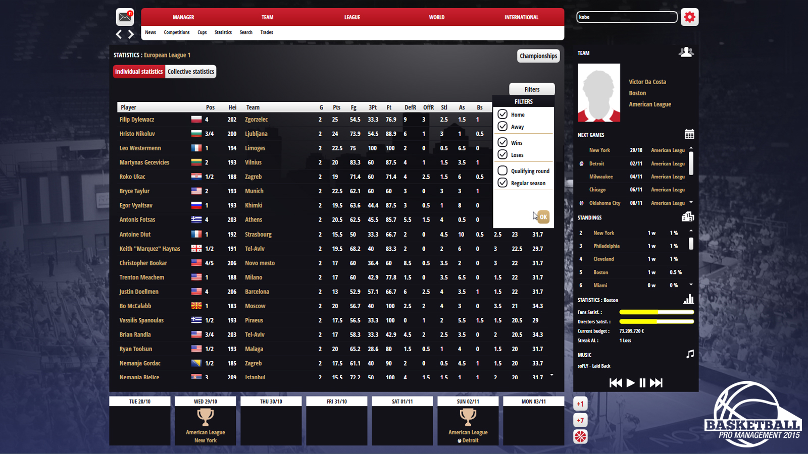 Basketball Pro Management 2015 screenshot 10