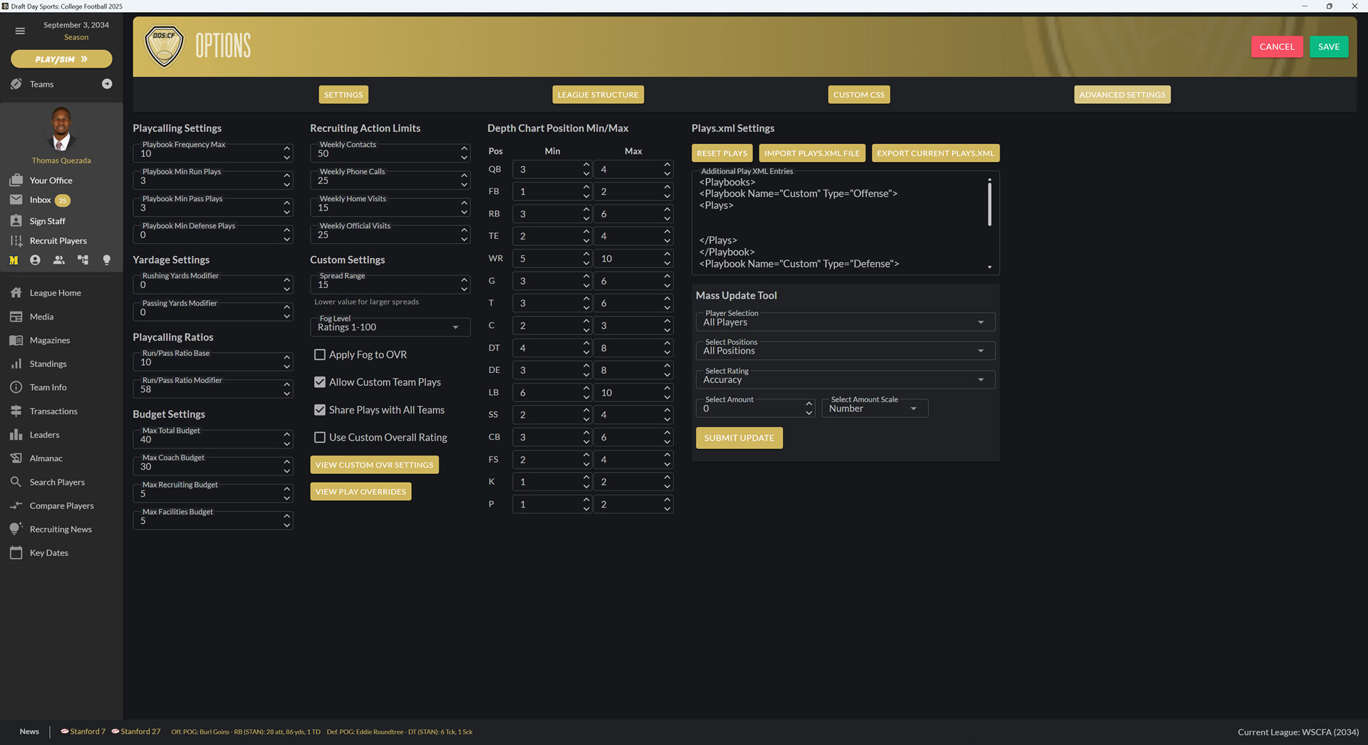 Draft Day Sports: College Football 2025 screenshot 9