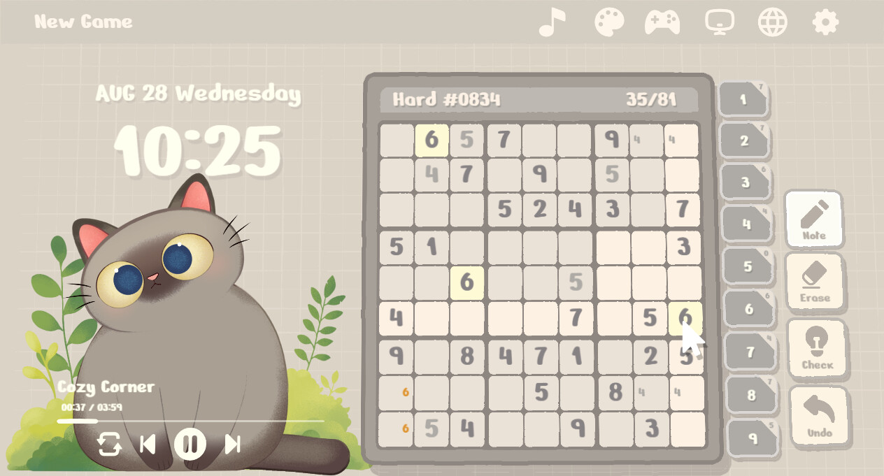 Cozy Sudoku screenshot 2