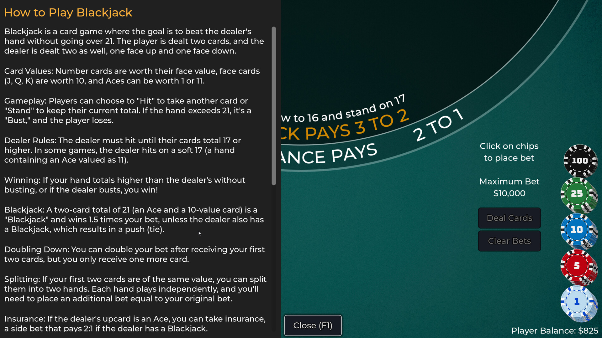 Player vs. Dealer Blackjack screenshot 2