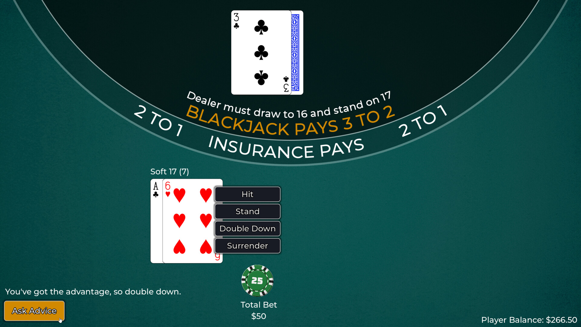 Player vs. Dealer Blackjack screenshot 5