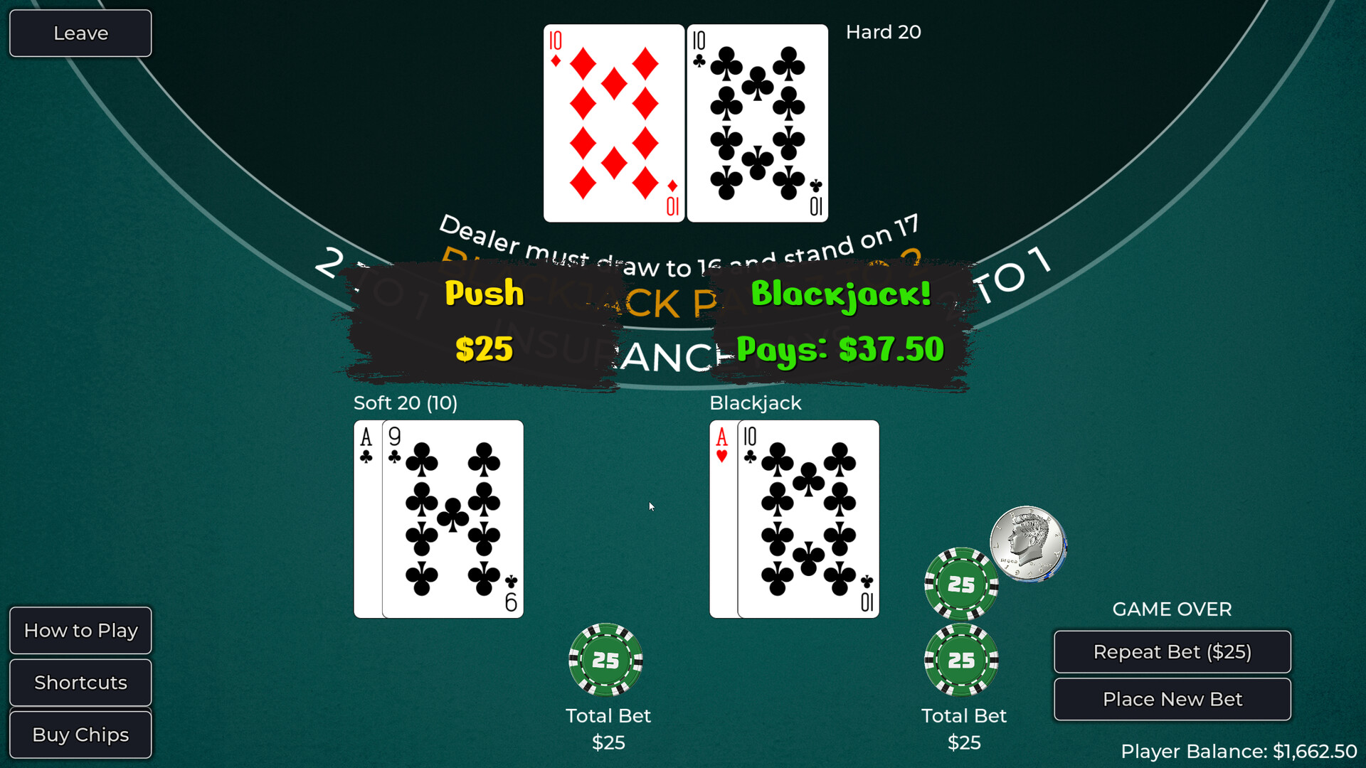 Player vs. Dealer Blackjack screenshot 14