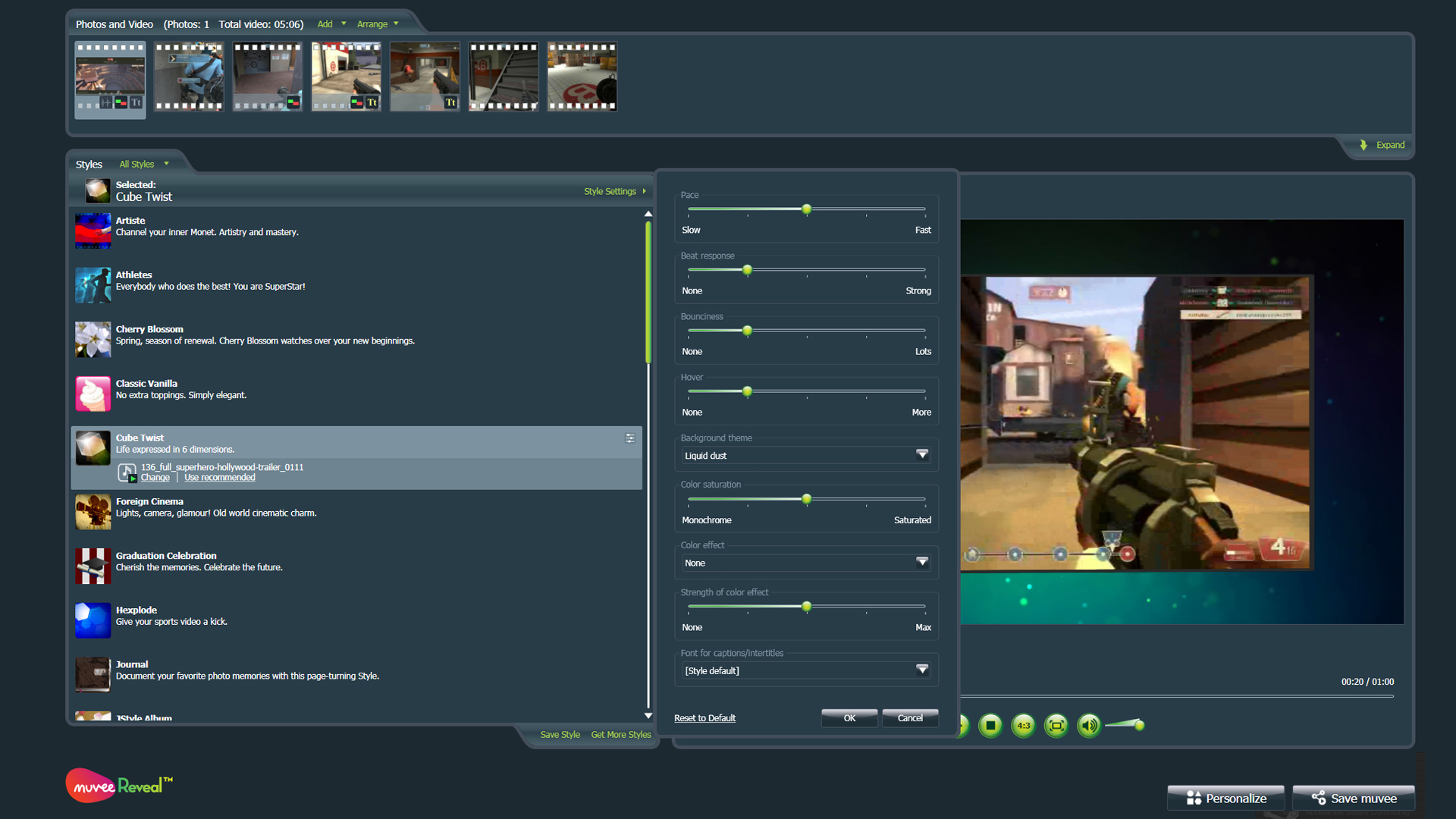 Muvee Reveal 11 screenshot 2