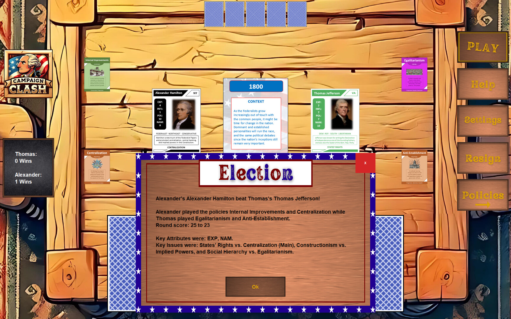 Campaign Clash: The U.S. History Card Game screenshot 3