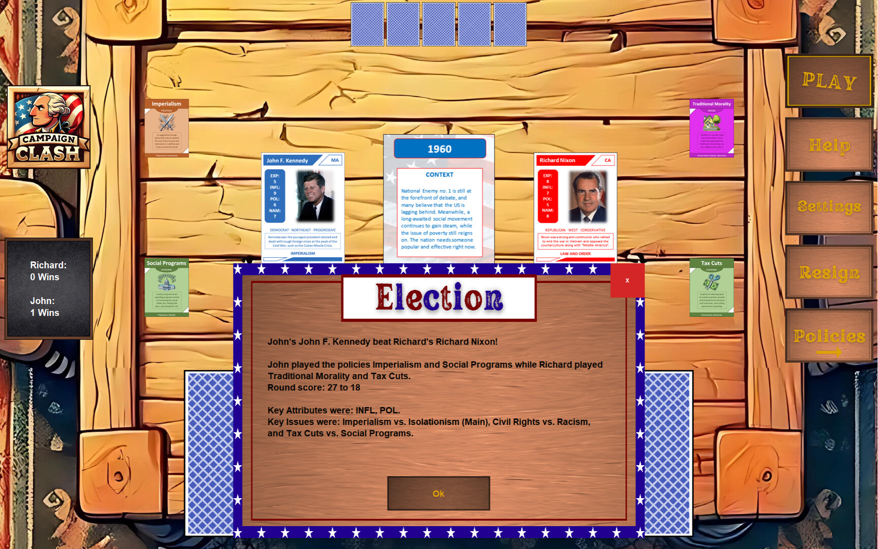 Campaign Clash: The U.S. History Card Game screenshot 1