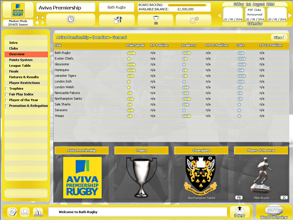 Rugby Union Team Manager 2015 screenshot 17