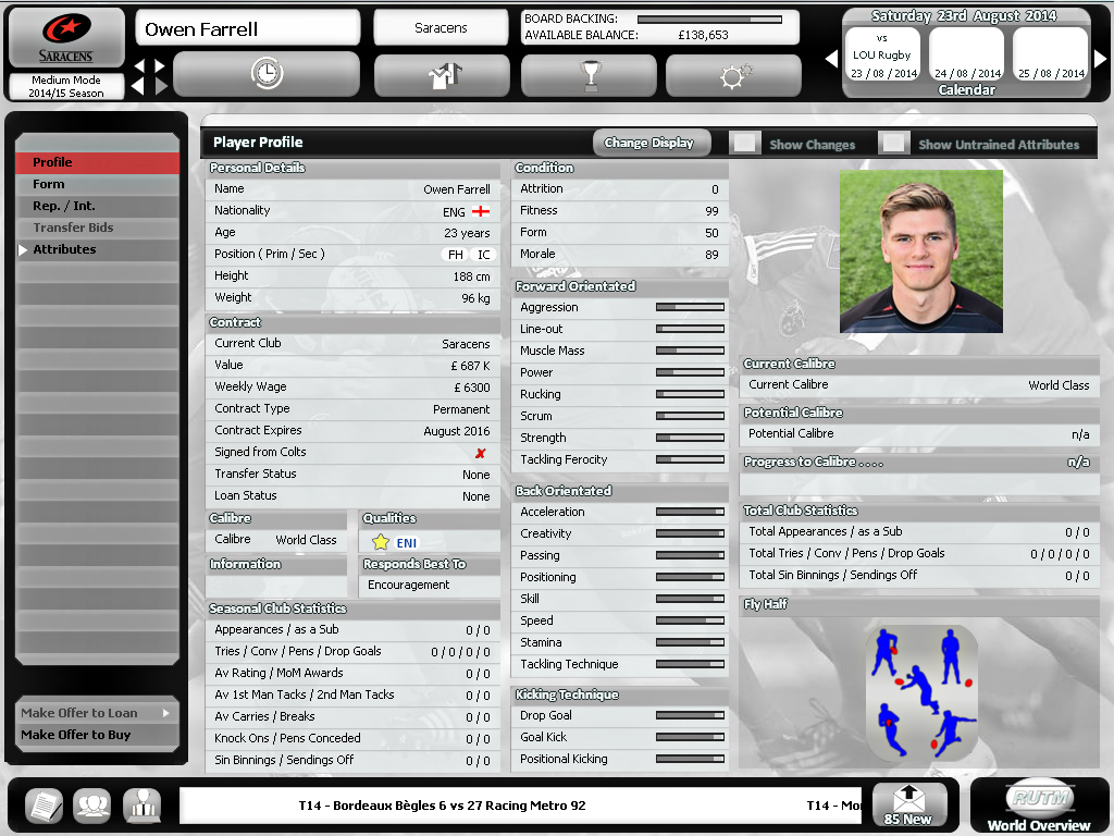 Rugby Union Team Manager 2015 screenshot 8