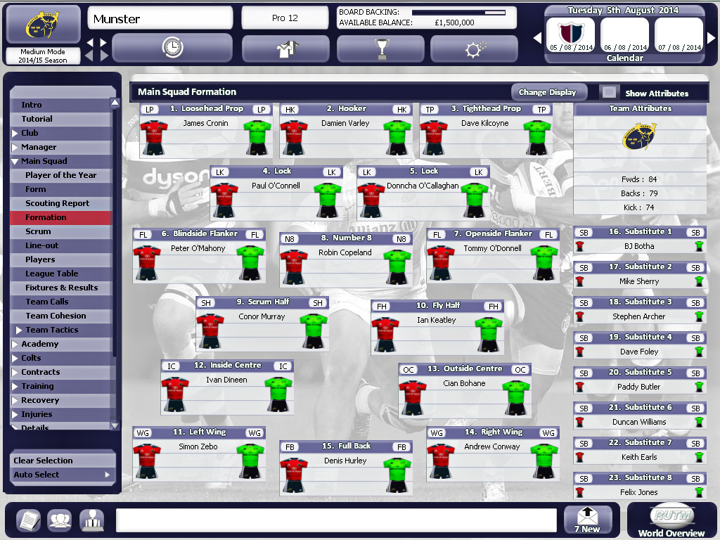 Rugby Union Team Manager 2015 screenshot 15