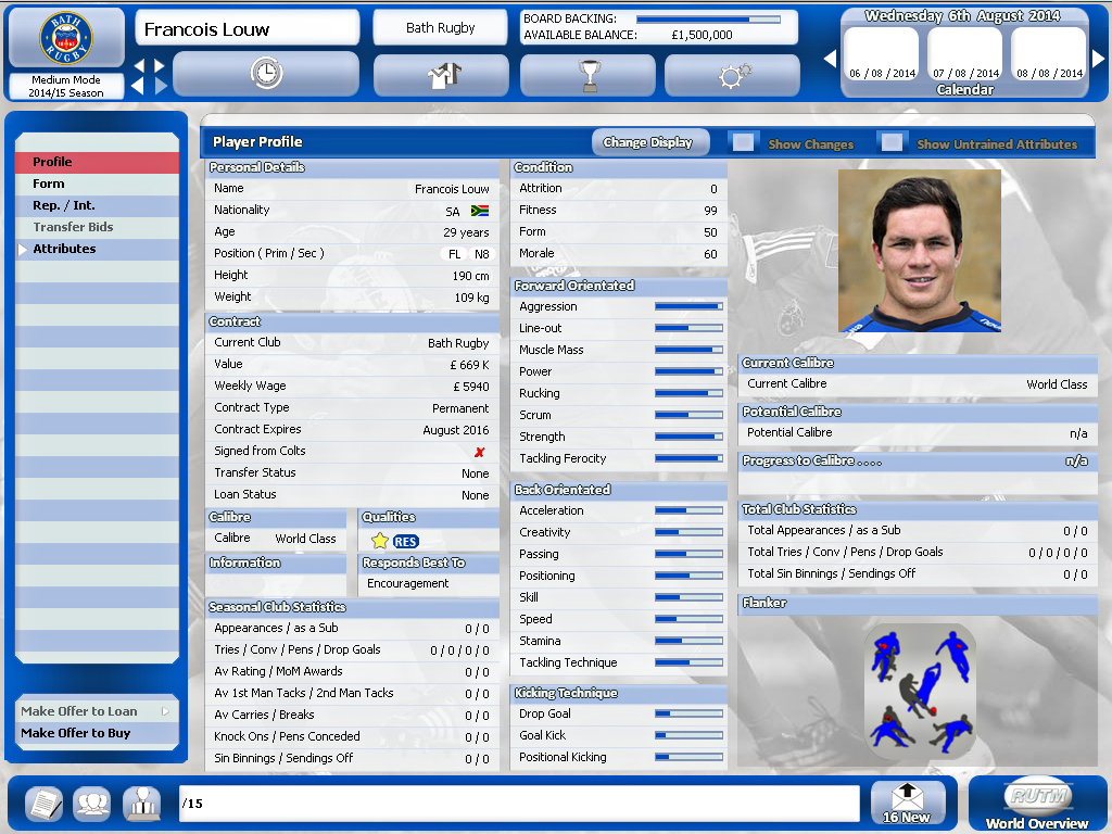 Rugby Union Team Manager 2015 screenshot 11