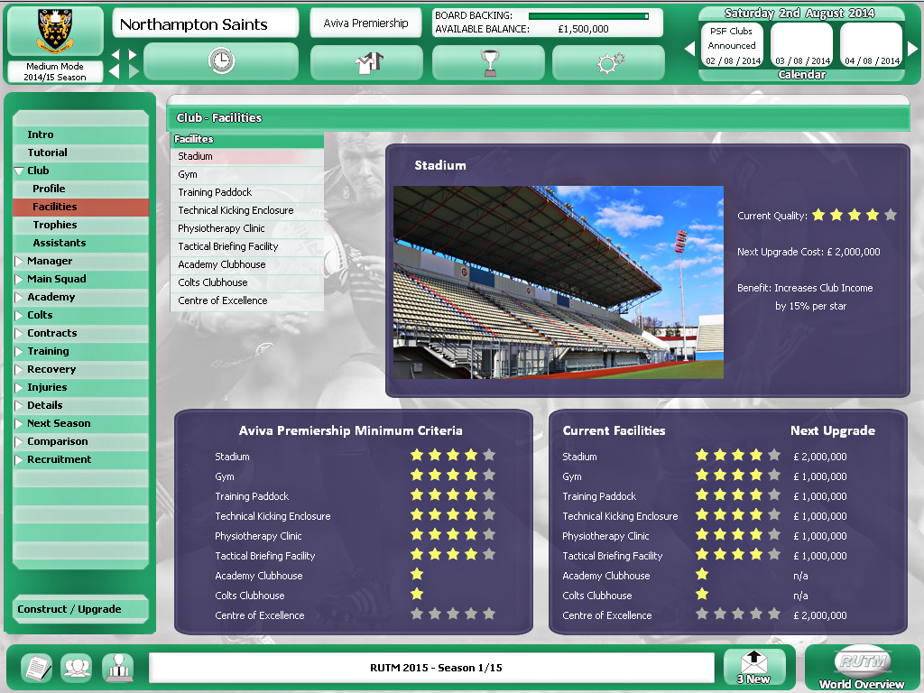 Rugby Union Team Manager 2015 screenshot 5