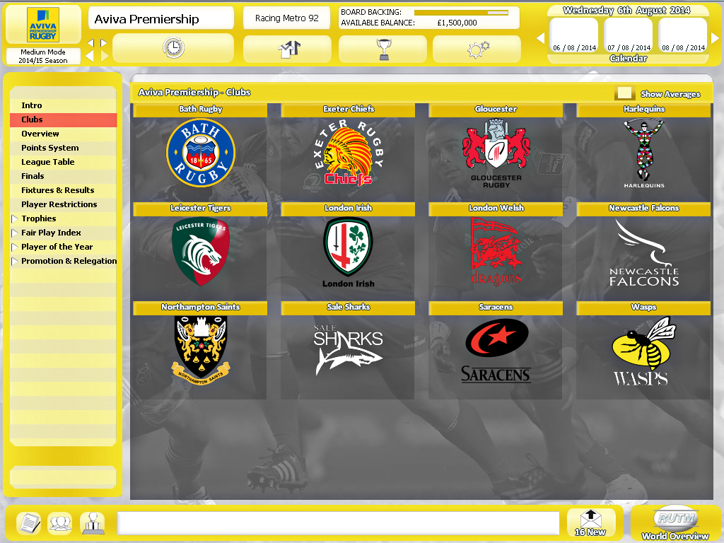 Rugby Union Team Manager 2015 screenshot 10