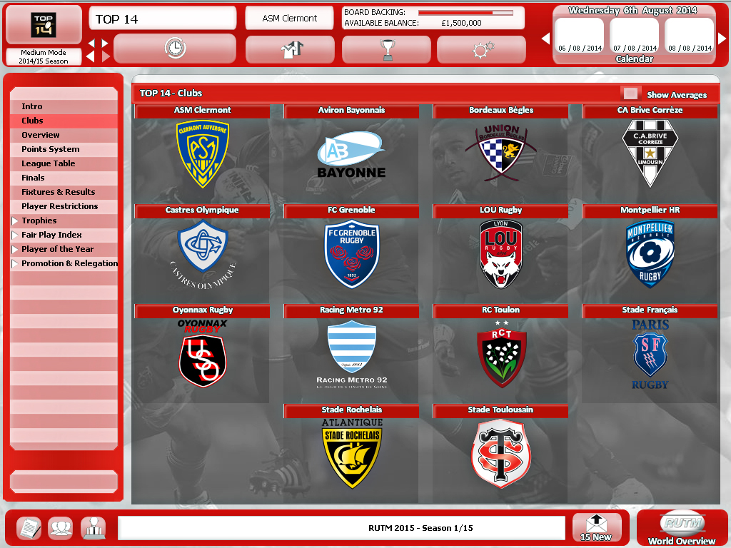 Rugby Union Team Manager 2015 screenshot 19