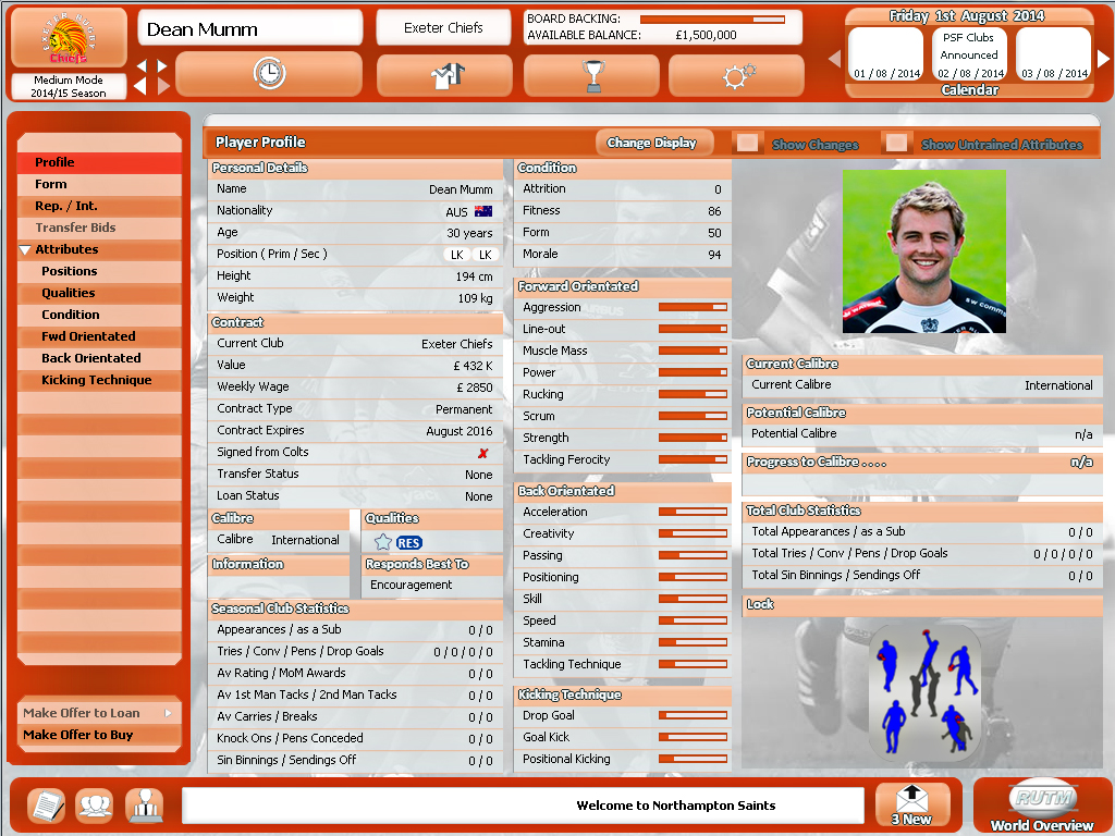 Rugby Union Team Manager 2015 screenshot 20