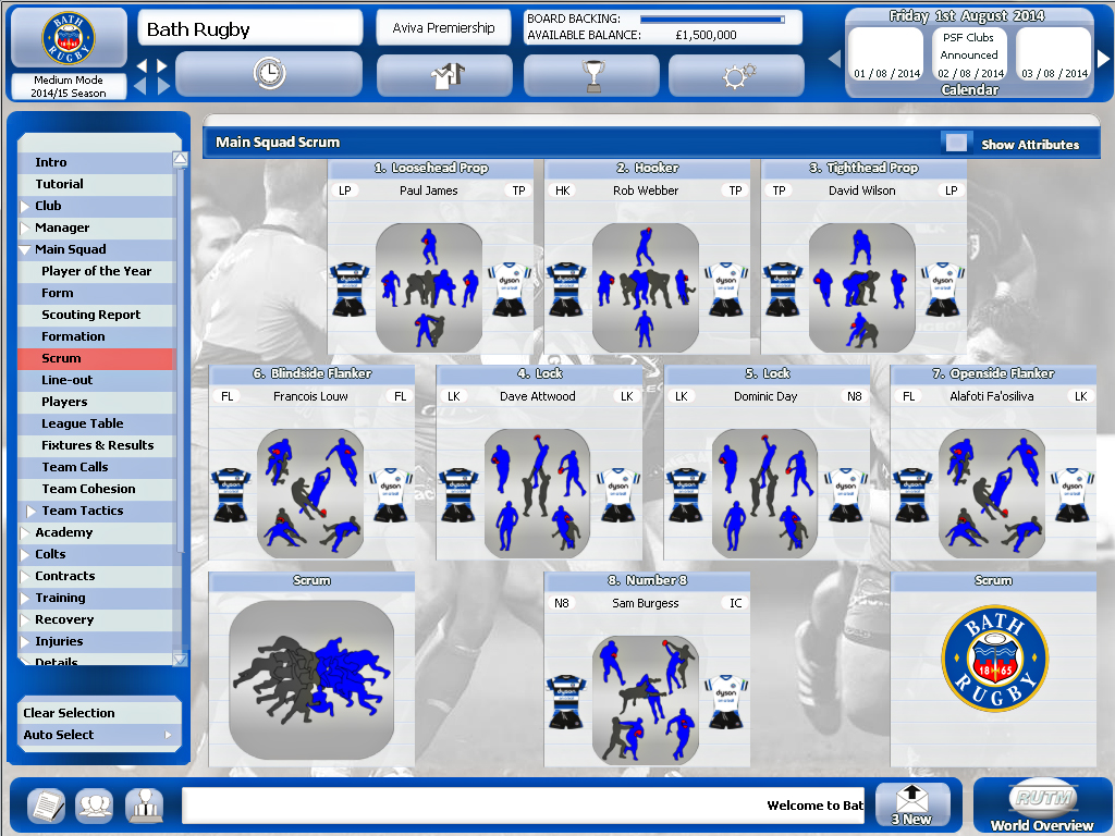 Rugby Union Team Manager 2015 screenshot 18