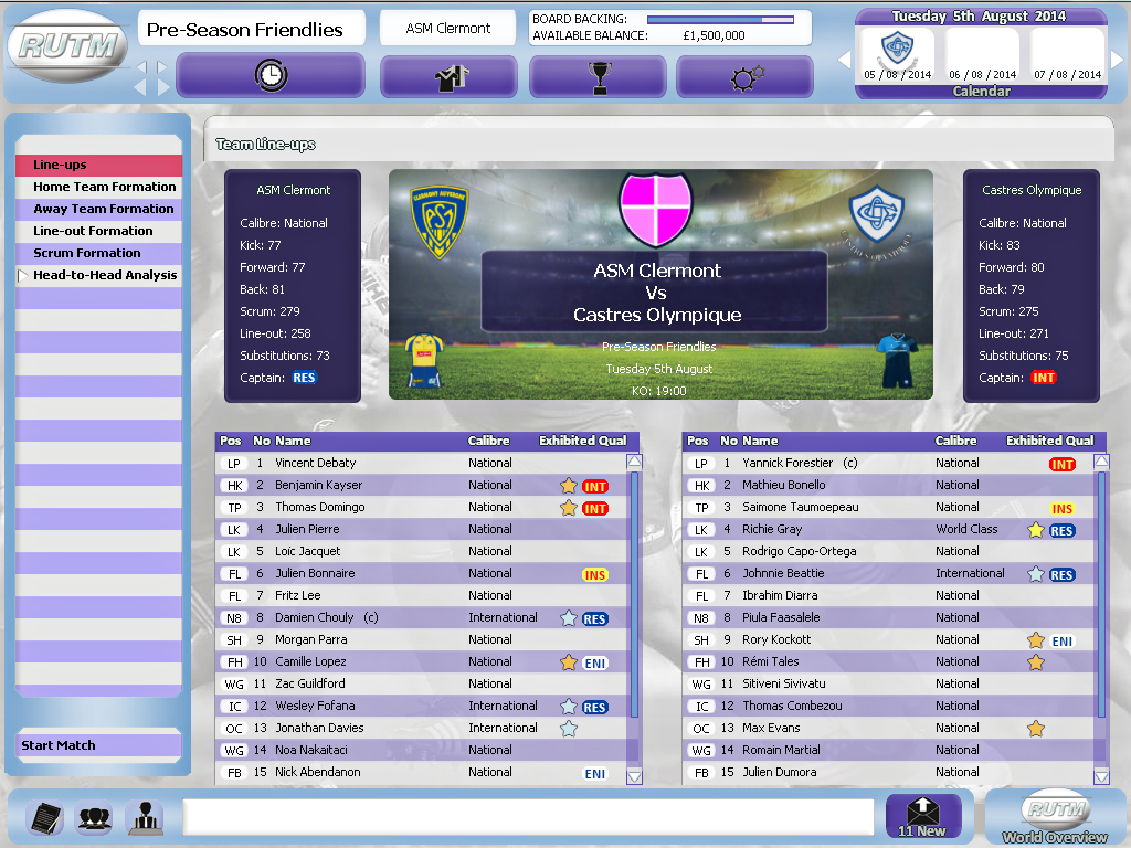 Rugby Union Team Manager 2015 screenshot 13