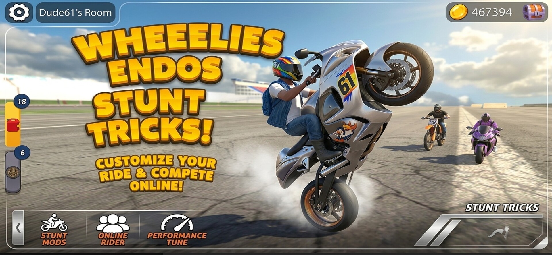 Wheelie King 8 - Motorbike simulator 3D screenshot 1