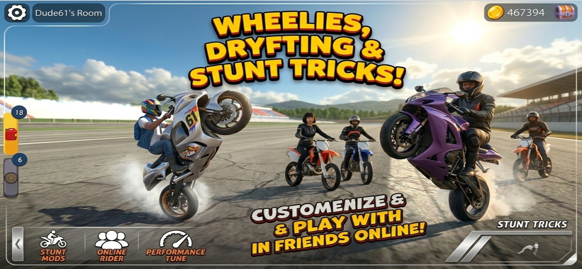 Wheelie King 8 - Motorbike simulator 3D screenshot 2