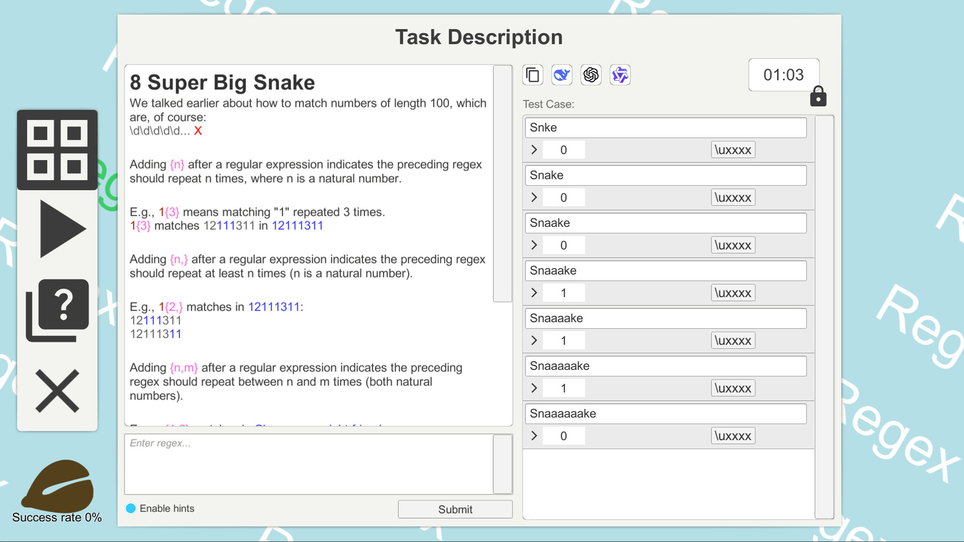 Regex Game screenshot 2